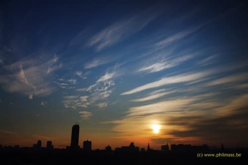 cirrus fibratus et uncinus au couchant