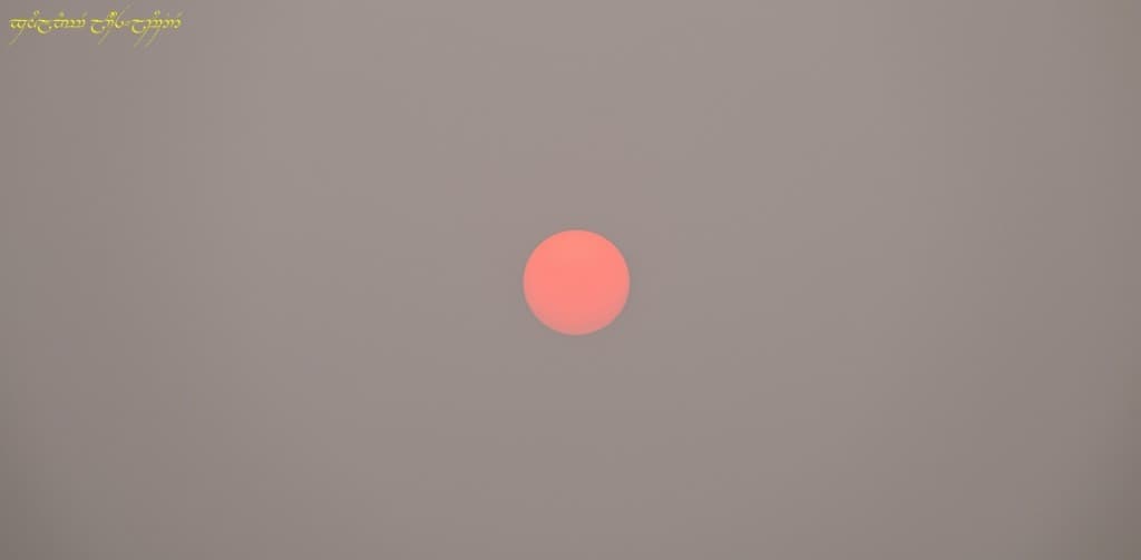 Exceptionnel soleil rouge !