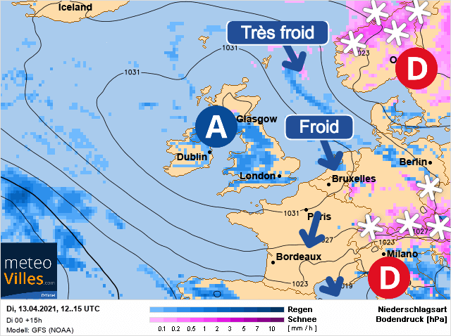 Carte de prévisions d'europe du Mardi 13 avril 2021