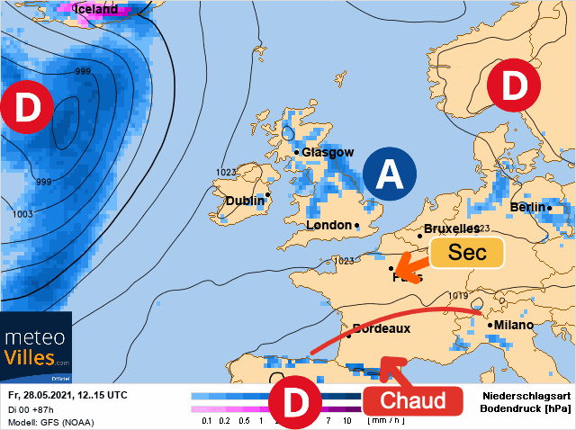 Carte de prévisions d'europe du Vendredi 28 mai 2021