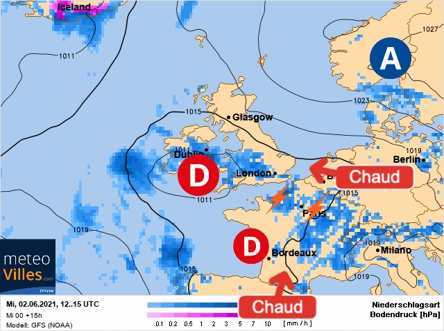 Carte de prévisions d'europe du Mercredi 2 juin 2021