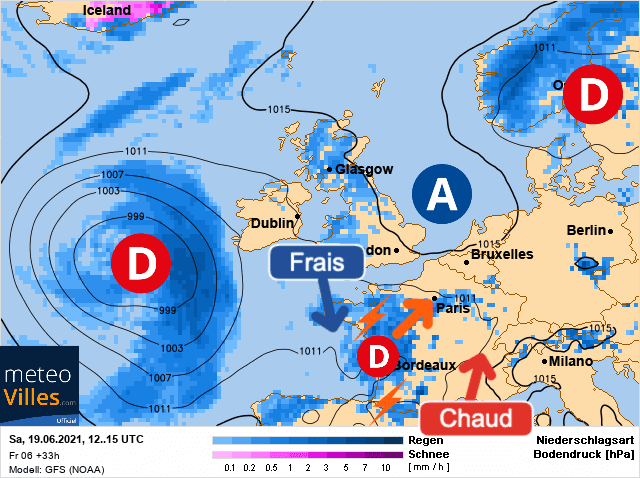 Carte de prévisions d'europe du Samedi 19 juin 2021