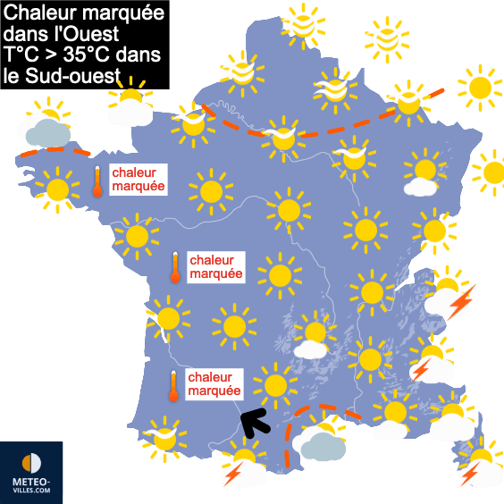 Chaleur suivie d'orages