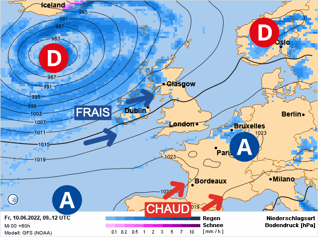 Carte de prévisions d'europe du Vendredi 10 juin 2022