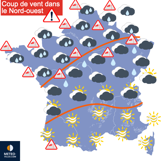 Vent, pluie, neige et froid océanique