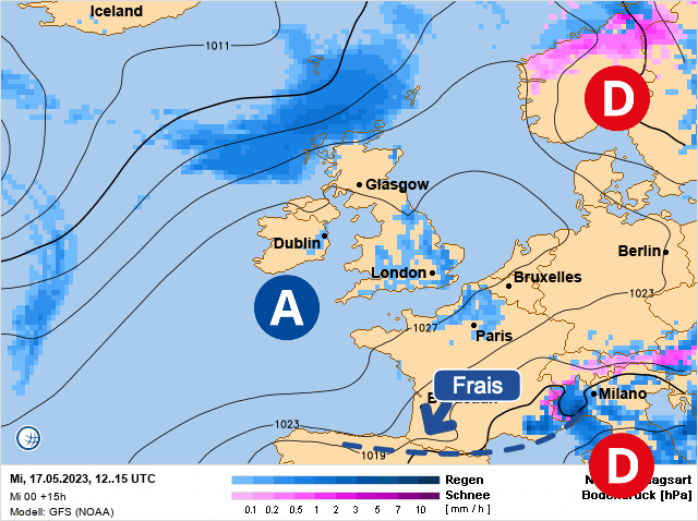 Carte de prévisions d'europe du Mercredi 17 mai 2023