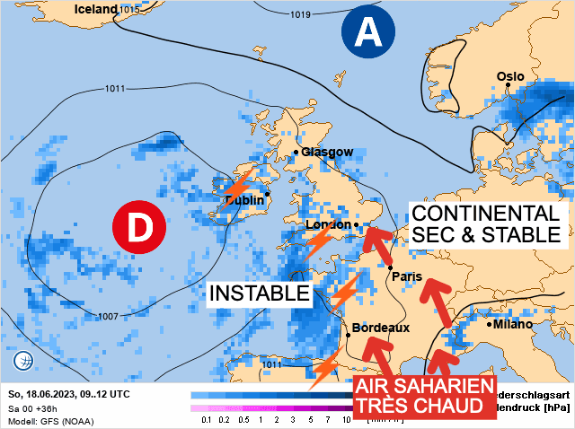 Carte de prévisions d'europe du Dimanche 18 juin 2023