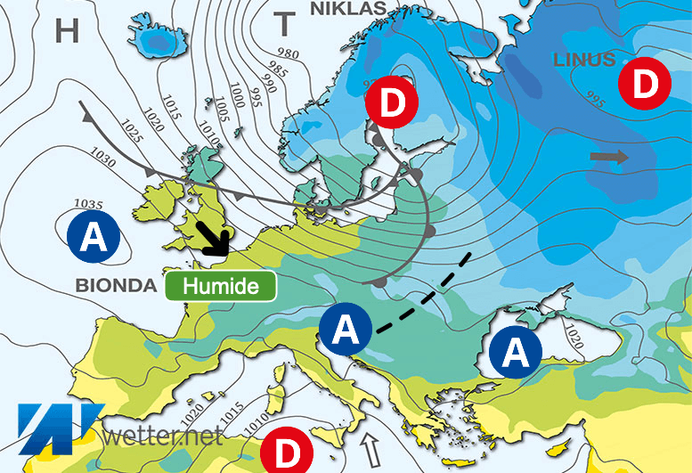 Carte de prévisions d'europe du Jeudi 23 novembre 2023