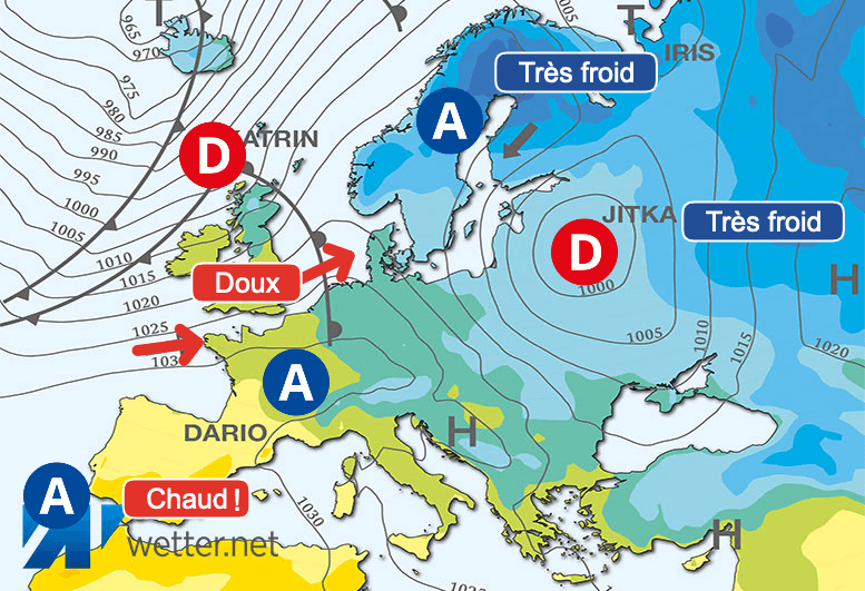 Carte de prévisions d'europe du Jeudi 25 janvier 2024