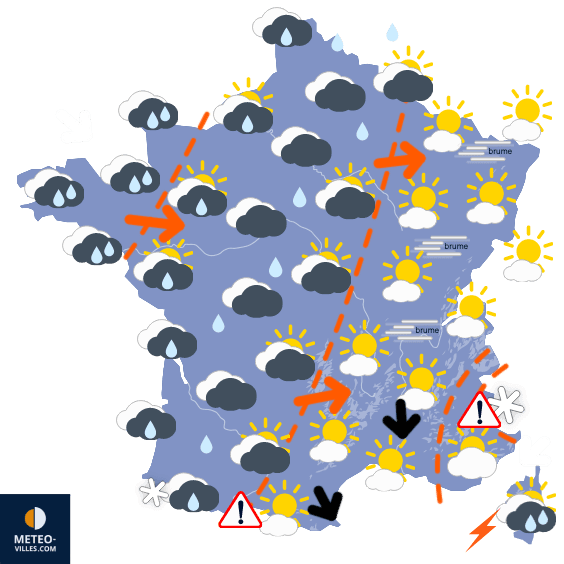 Carte de prévisions du temps du Jeudi 29 février 2024