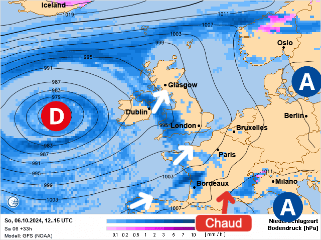 Carte de prévisions d'europe du Dimanche 6 octobre 2024