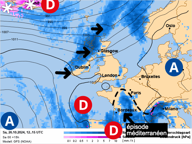 Carte de prévisions d'europe du Samedi 26 octobre 2024