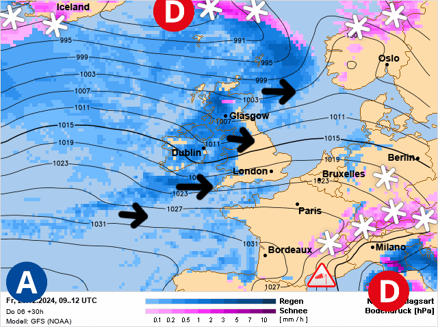 Carte de prévisions d'europe du Vendredi 20 décembre 2024