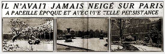 La neige de début novembre 1919 à Paris