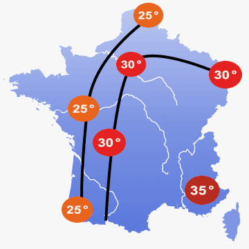Image d'illustration pour Forte chaleur en deuxième partie de semaine