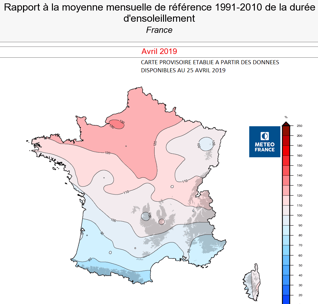 Image d'illustration pour Bilan météo détaillé d'avril 2019 sur 33 villes