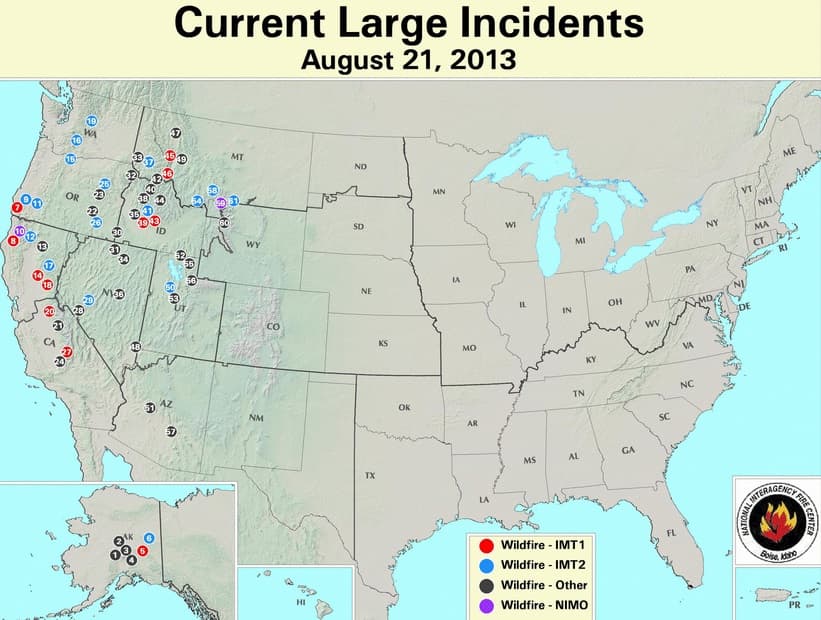 Image d'illustration pour Incendies aux Etats-Unis : alerte maximale