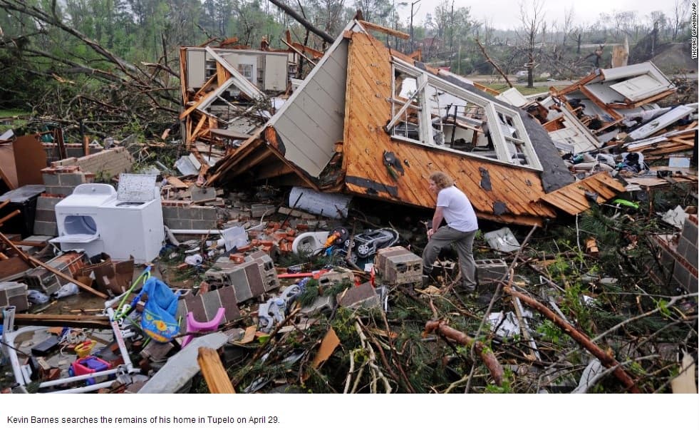 Image d'illustration pour Tornade, inondation, neige, glace, chaleur et incendie aux Etats Unis