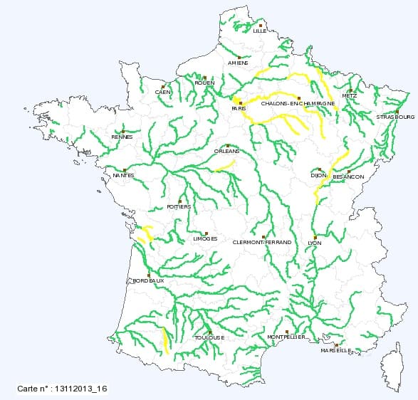 Image d'illustration pour Décrue sur la plupart des cours d'eau