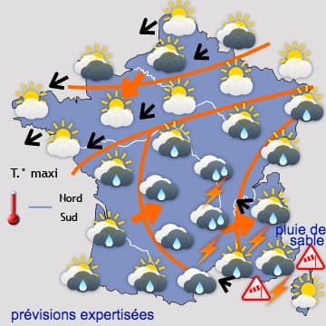 Averses orageuses au Sud, sec et de plus en plus doux ailleurs 