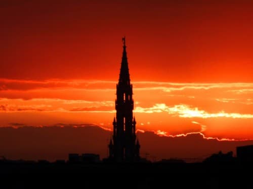 Coucher de soleil sur l'Hôtel de Ville