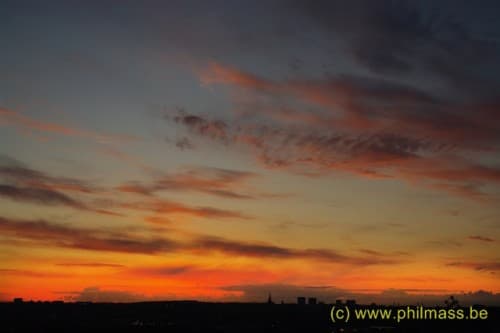 ciel de feu sur Laeken
