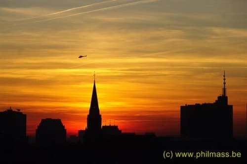 cirrus du soir sur le centre ville