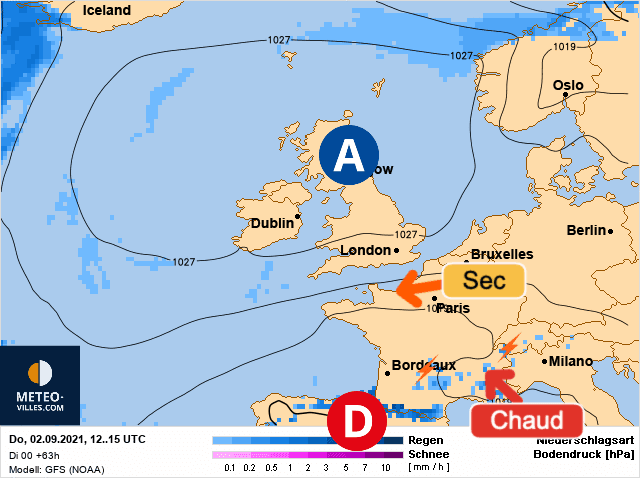 Carte de prévisions d'europe du Jeudi 2 septembre 2021
