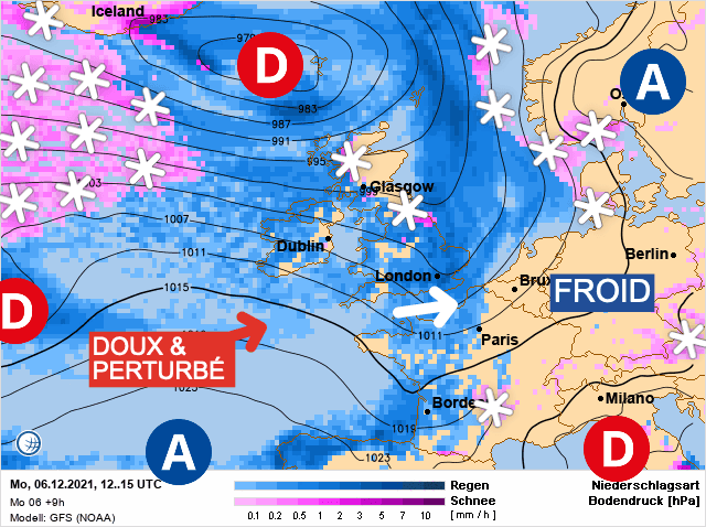 Carte de prévisions d'europe du Lundi 6 décembre 2021