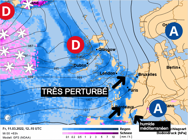 Carte de prévisions d'europe du Vendredi 11 mars 2022