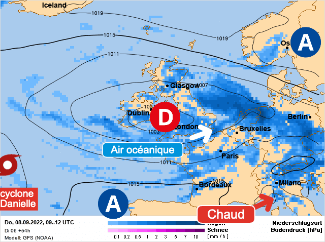 Carte de prévisions d'europe du Jeudi 8 septembre 2022