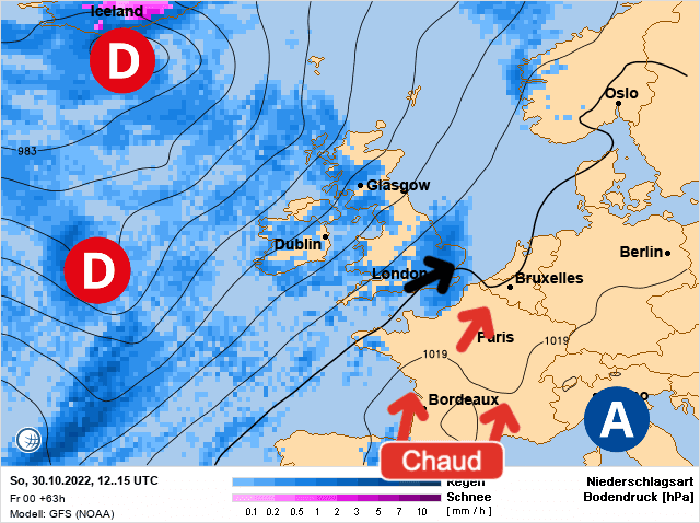 Carte de prévisions d'europe du Dimanche 30 octobre 2022