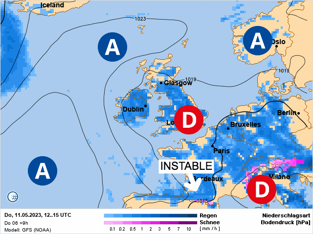 Carte de prévisions d'europe du Jeudi 11 mai 2023
