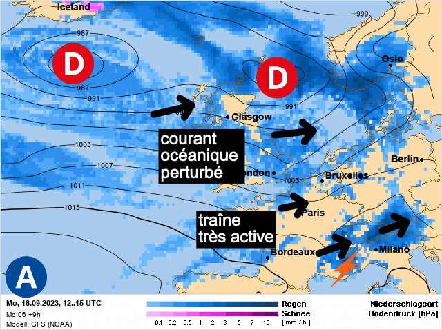 Carte de prévisions d'europe du Lundi 18 septembre 2023