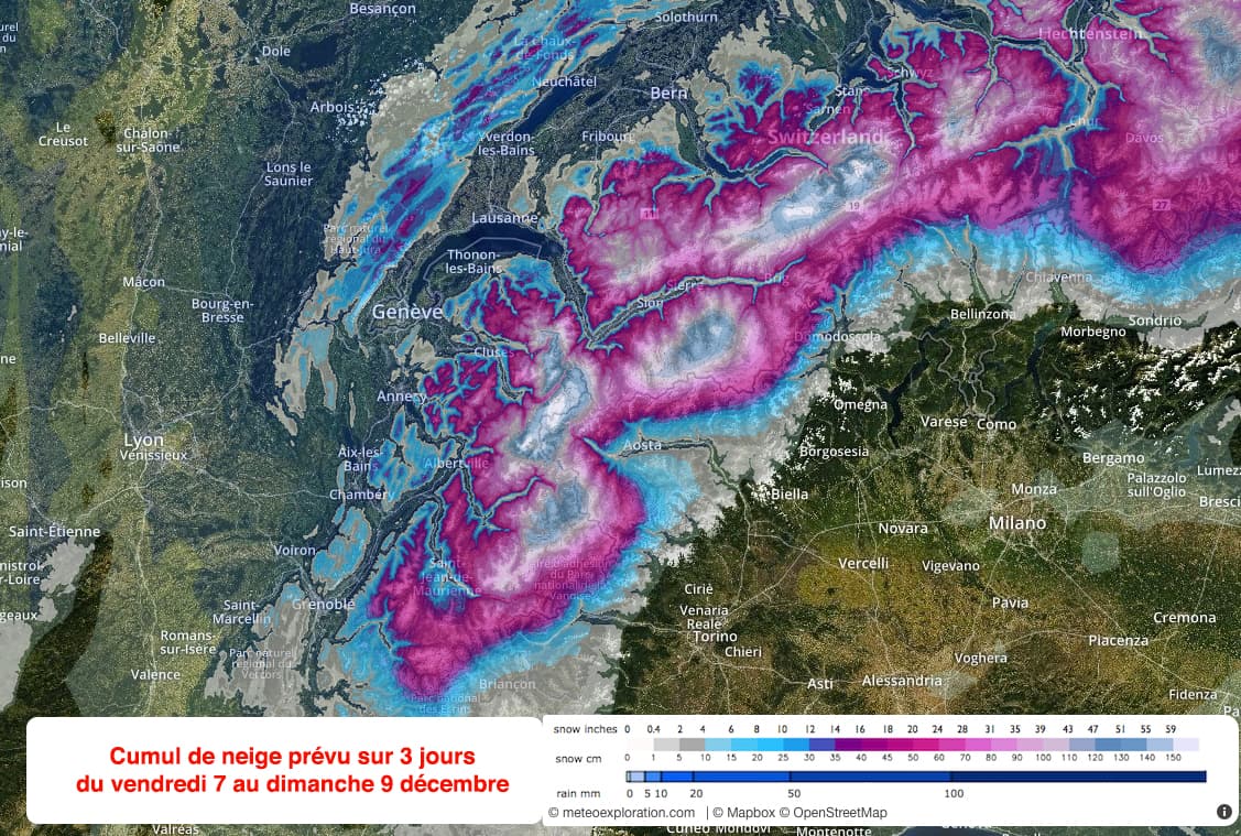 Image d'illustration pour Coup de vent, neige en montagne : fin de semaine dans l'agitation