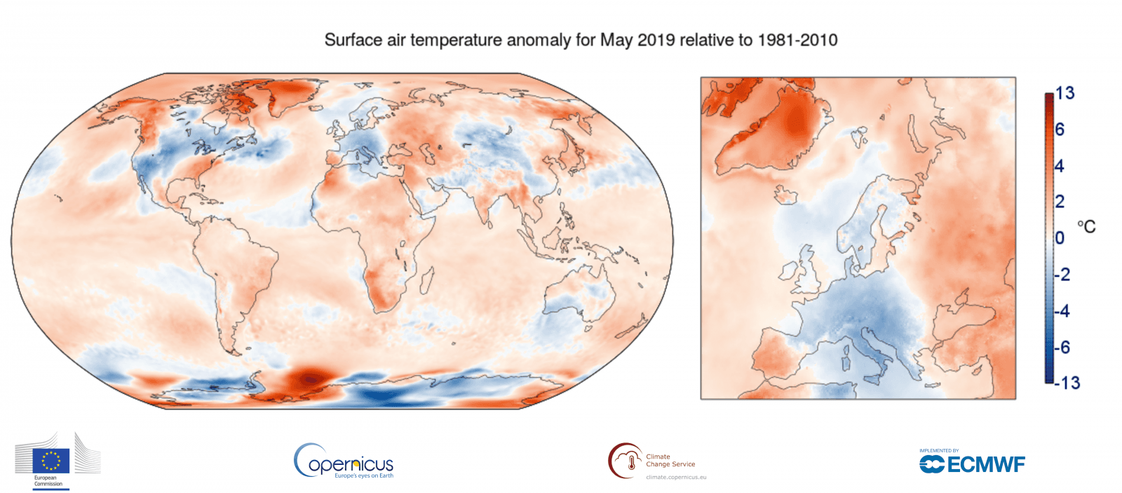 Image d'illustration pour Mai 2019 : frais en Europe, mais le 3e plus doux dans le monde