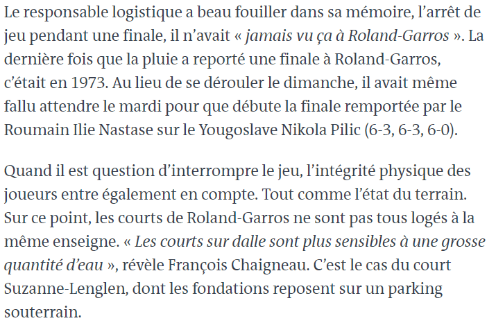 Image d'illustration pour La météo des internationaux de tennis de Roland Garros